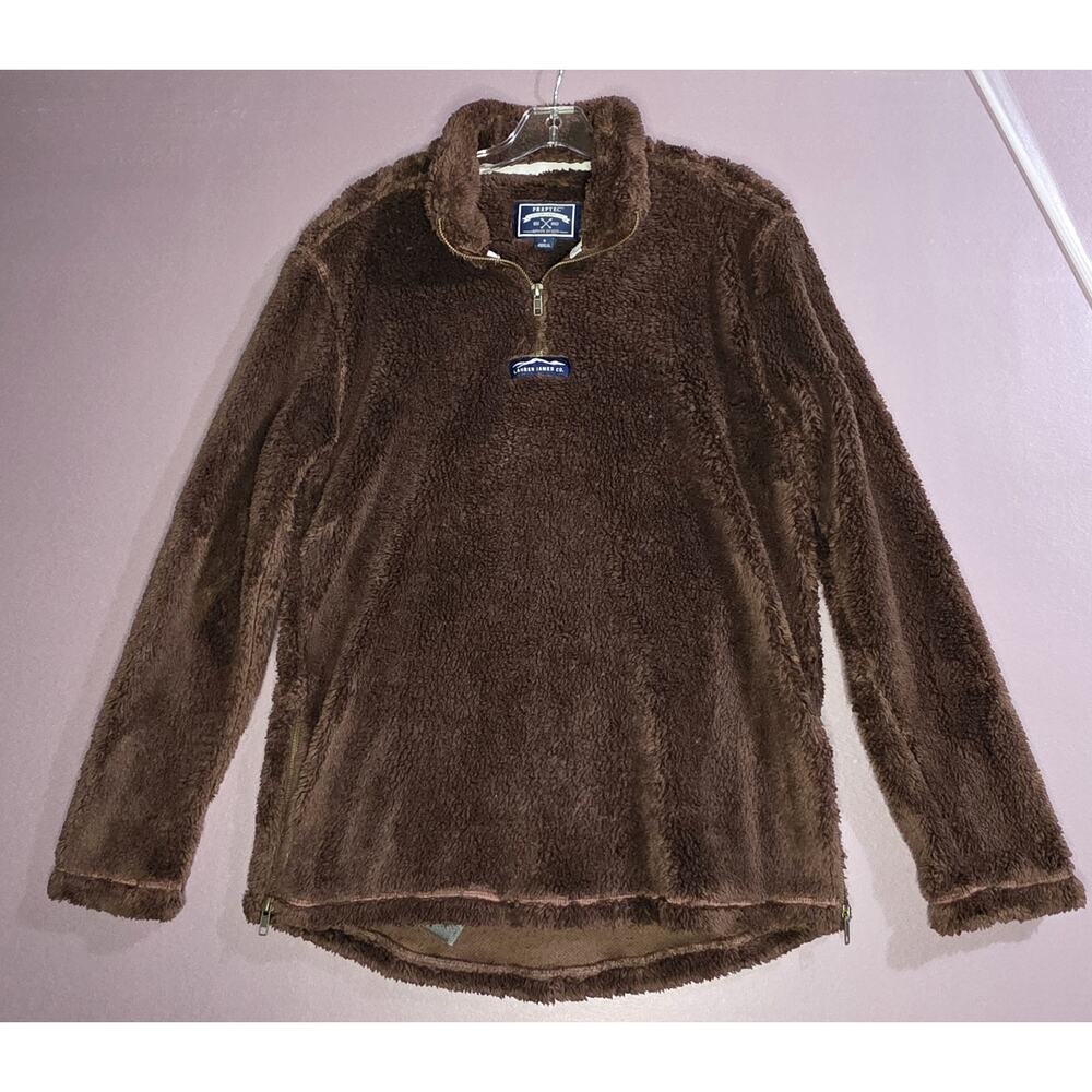 Lauren James Co Fleece Womens Quarter Zip Sherpa Pullover Brown S Preppy cozy - Picture 2 of 11